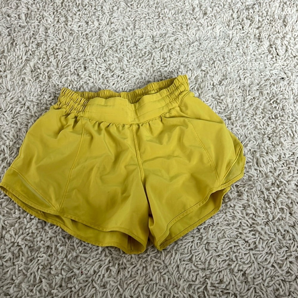 lululemon yellow hotty hot shorts